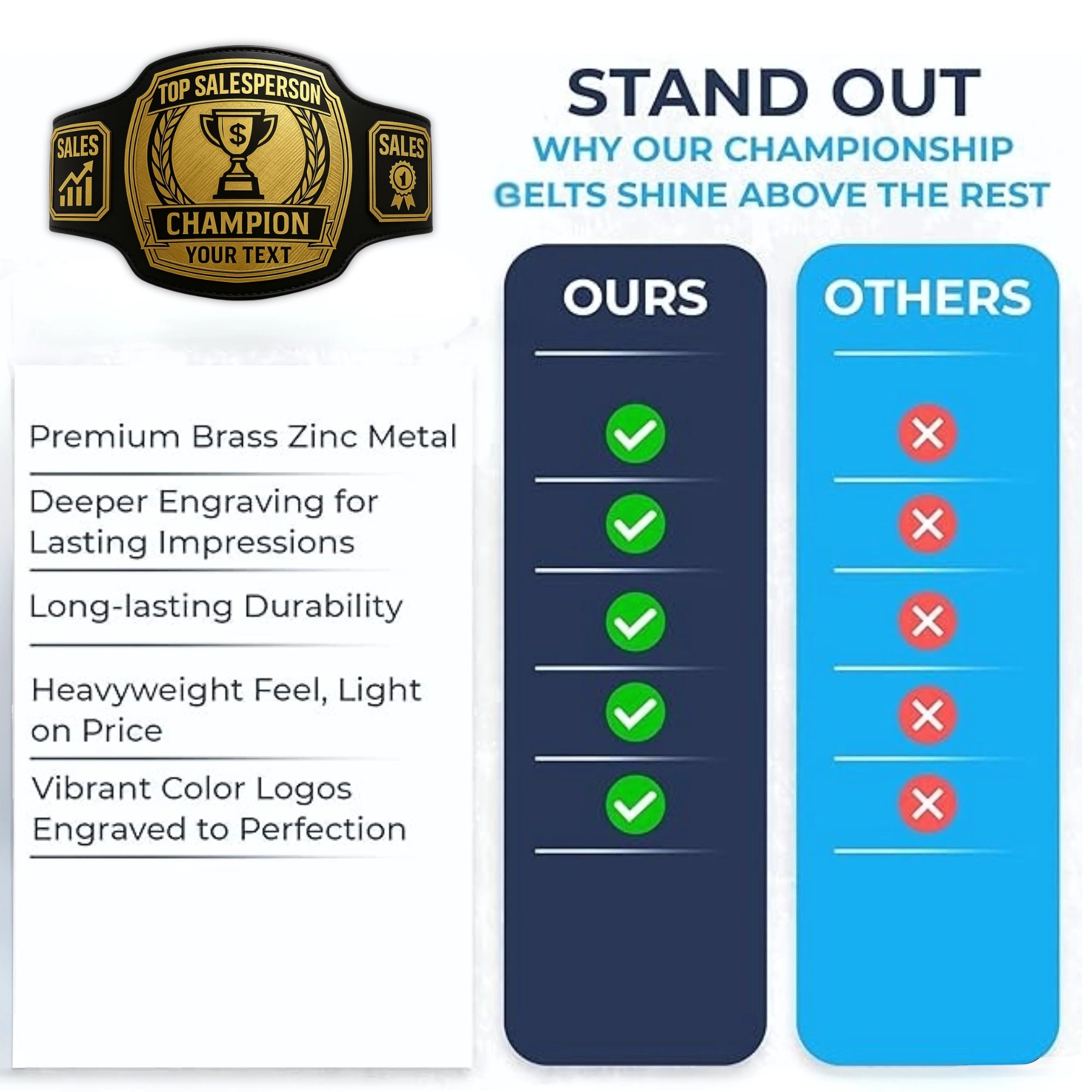 Customized Topsales Person Championship Belt