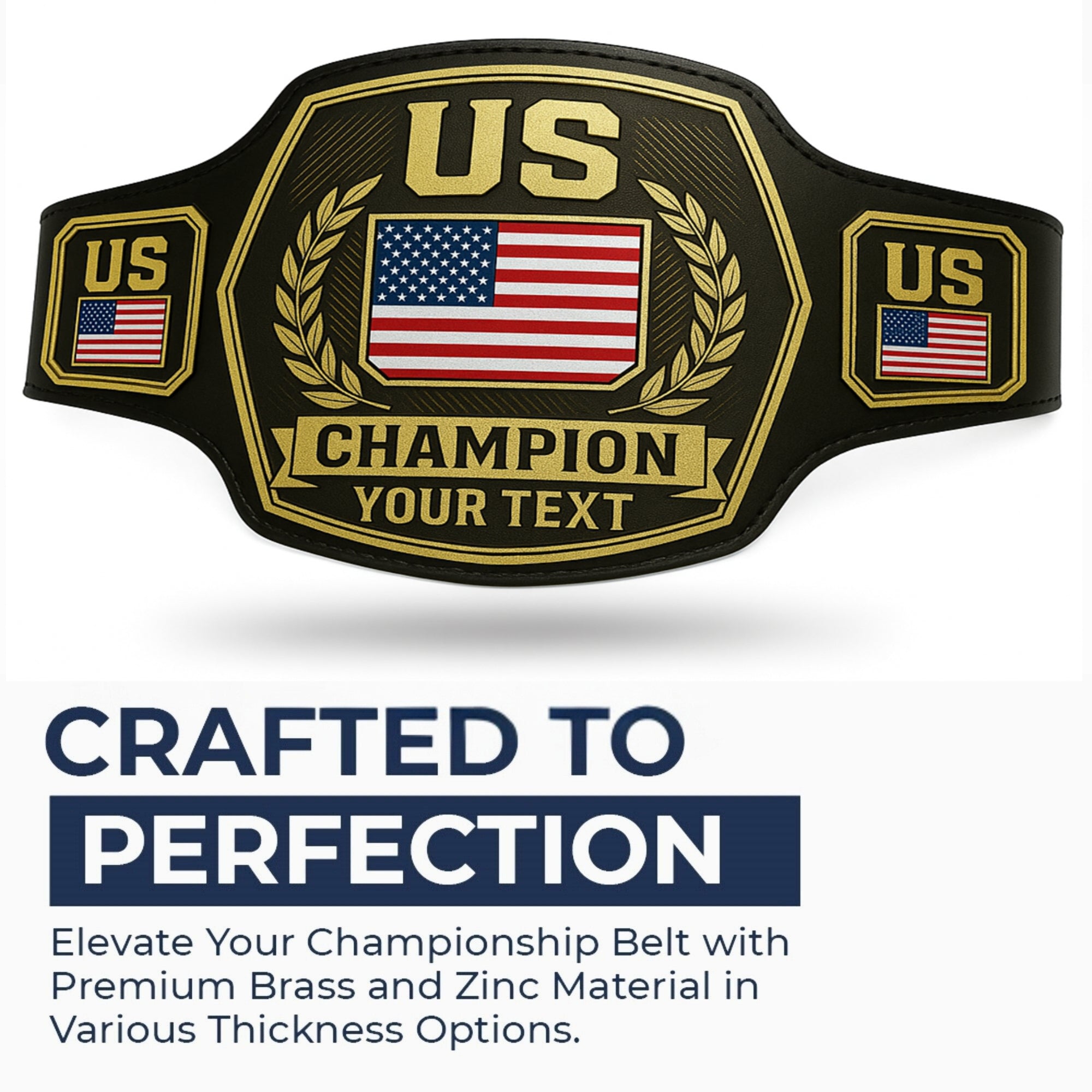 Customized United States Championship Belt - Customize Wrestling Belts Customize Wrestling Belts2mm BrassBlackCustomized United States Championship BeltCustomize Wrestling Belts