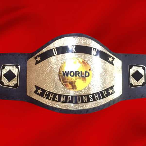 Custom Name And Golden World Logo Wrestling Championship Belt