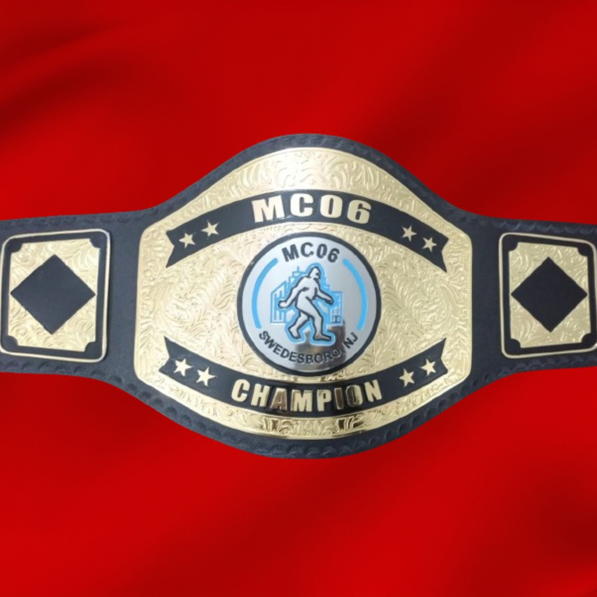 Custom Name And MC 06 Swedesboro NJ Logo Wrestling Championship Belt