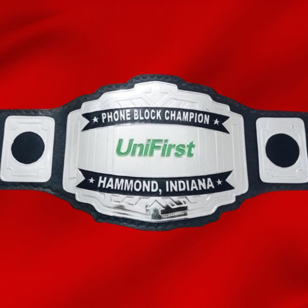 Custom UniFirst Logo Wrestling Championship Belt - Customize Wrestling Belts