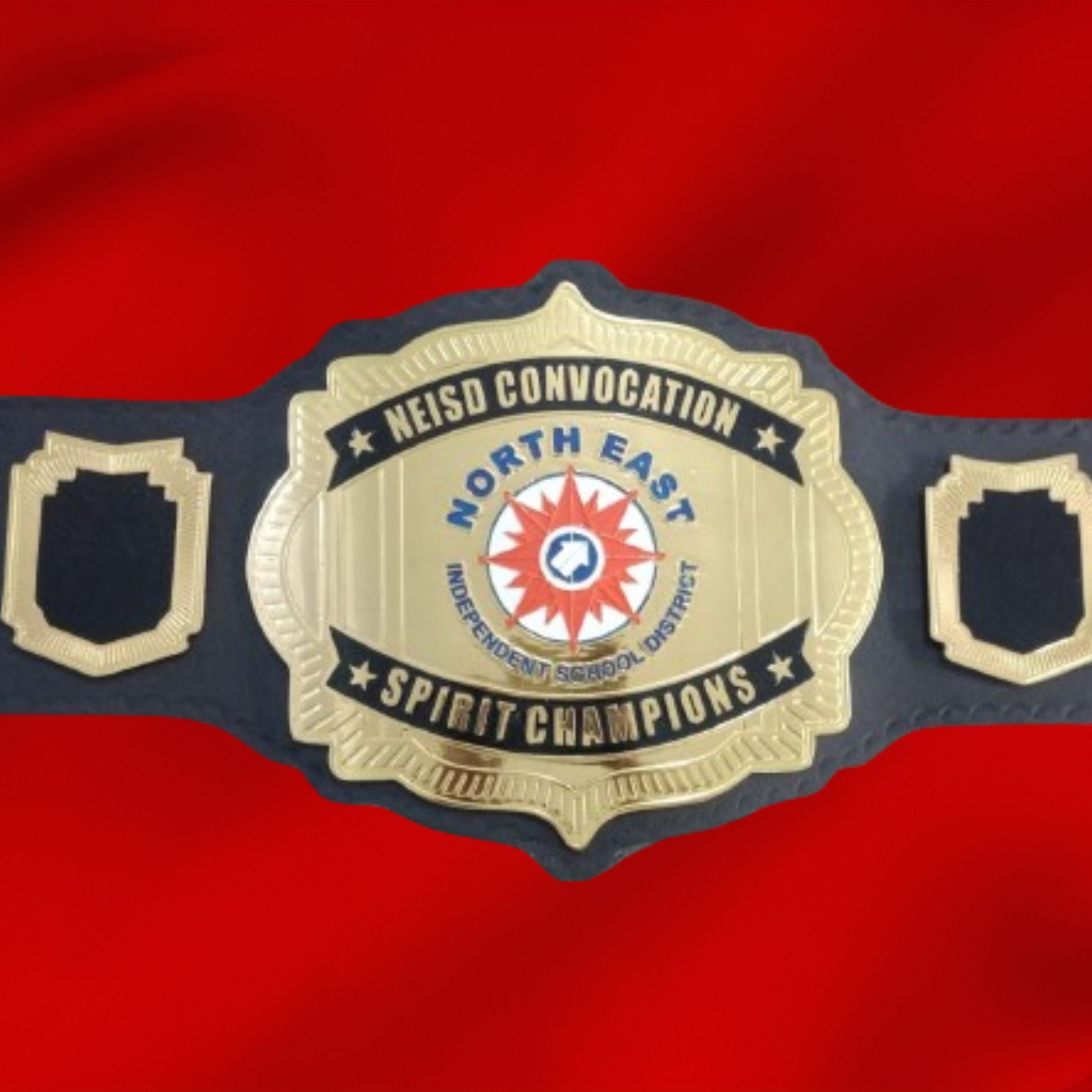 Custom Name and North East Independent School District Logo Wrestling Championship Belt - Customize Wrestling Belts