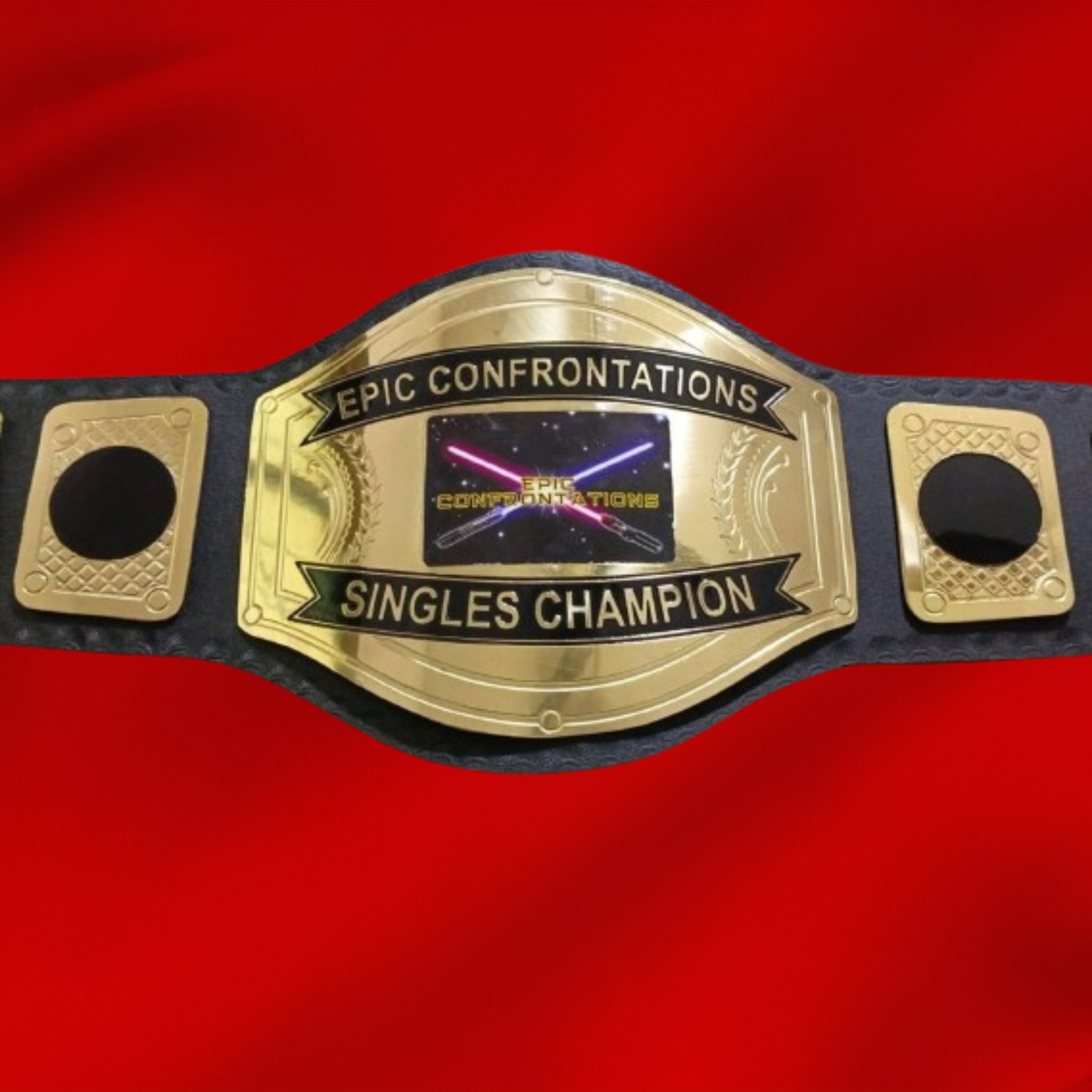 Custom Name and Neon Ligth Sord Logo Wrestling Championship Belt - Customize Wrestling Belts