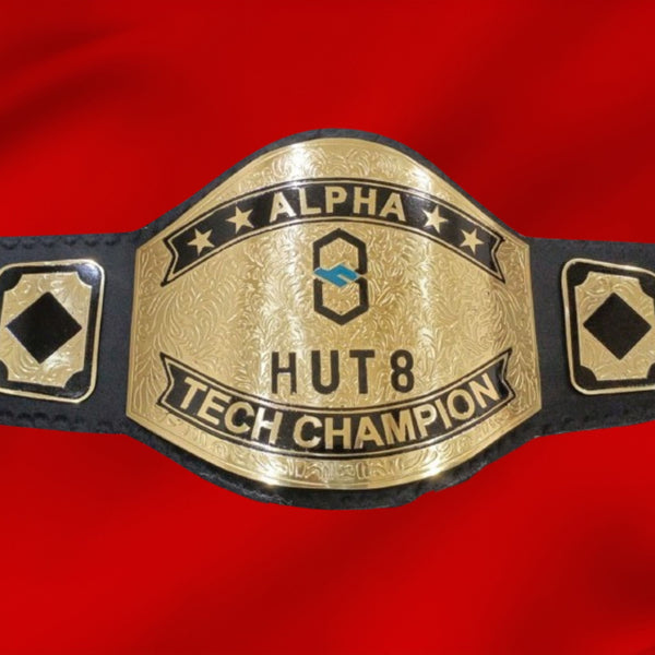 Custom Name and Hut 8 Logo Wrestling Championship Belt - Customize Wrestling Belts