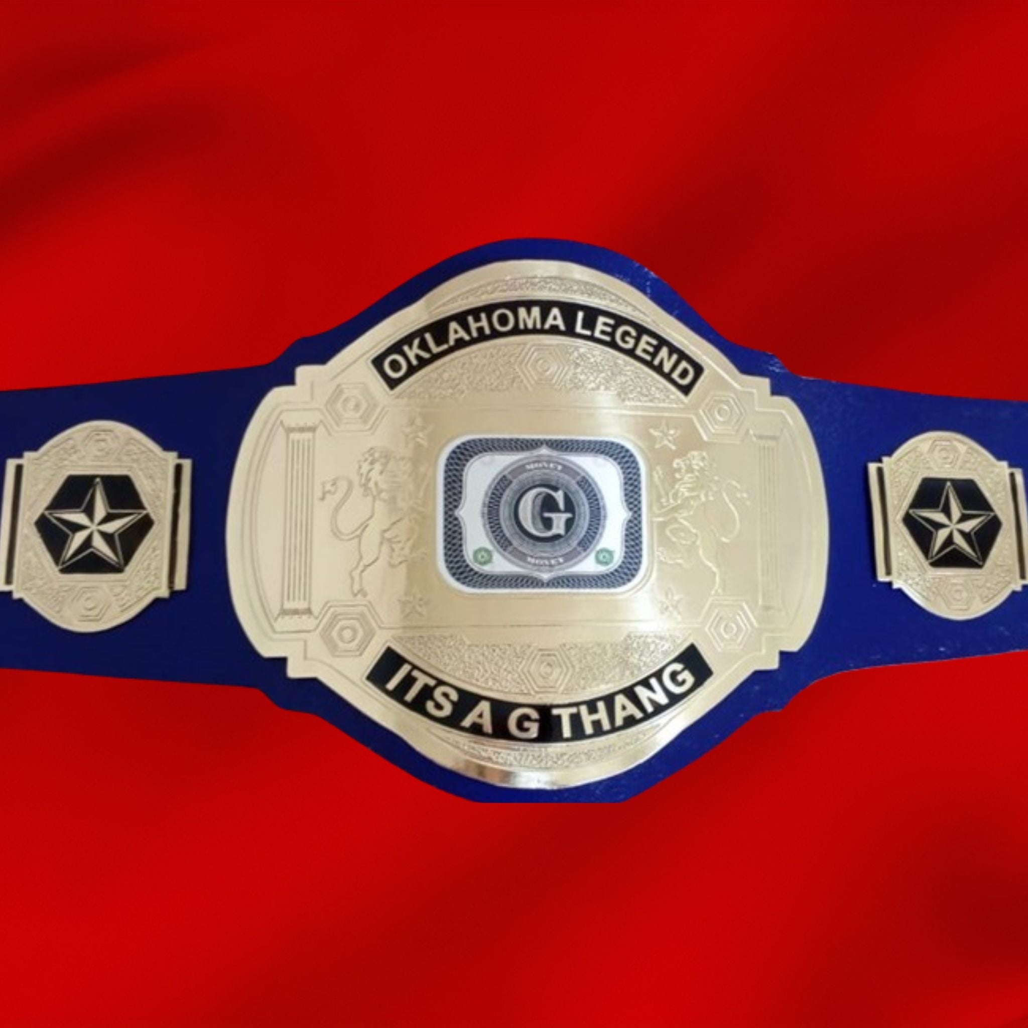 Custom Name and G Logo Wrestling Championship Belt - Customize Wrestling Belts