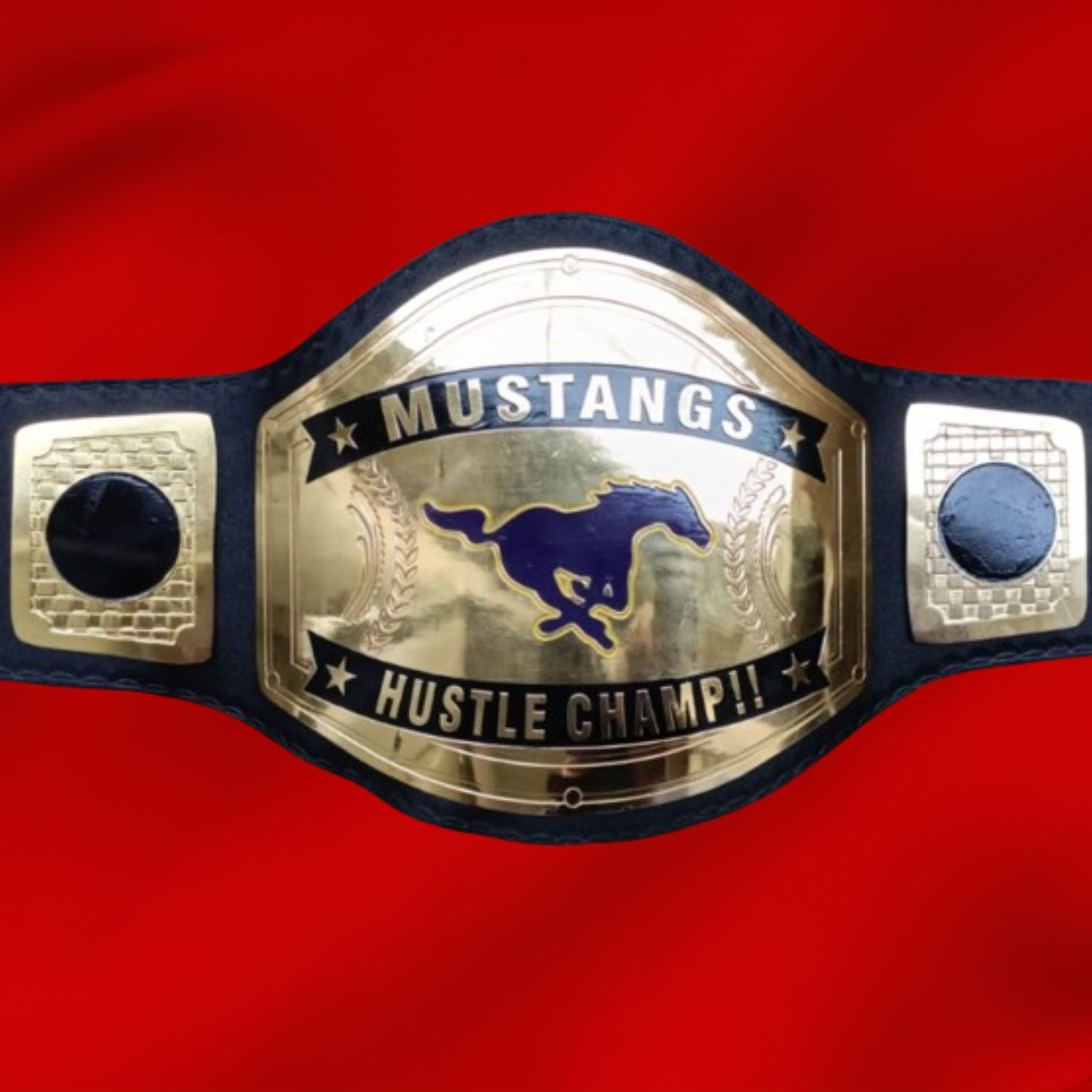 Custom Name and Mustangs Logo Wrestling Championship Belt - Customize Wrestling Belts