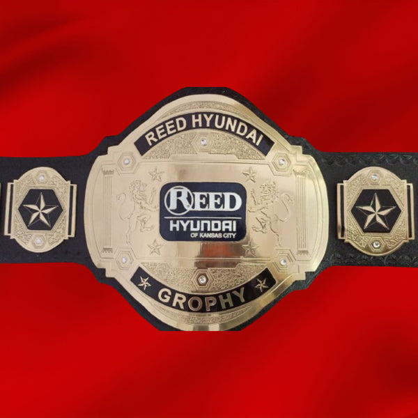 Custom Name and Reed Hyundai Logo Wrestling Championship Belt - Customize Wrestling Belts