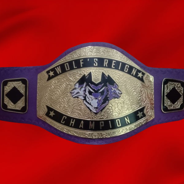 Custom Name and Wolf Logo Wrestling Championship Belt - Customize Wrestling Belts