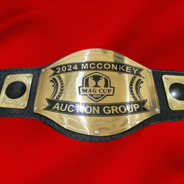 Custom Name and Trophy Cup Logo Wrestling Championship Belt - Customize Wrestling Belts