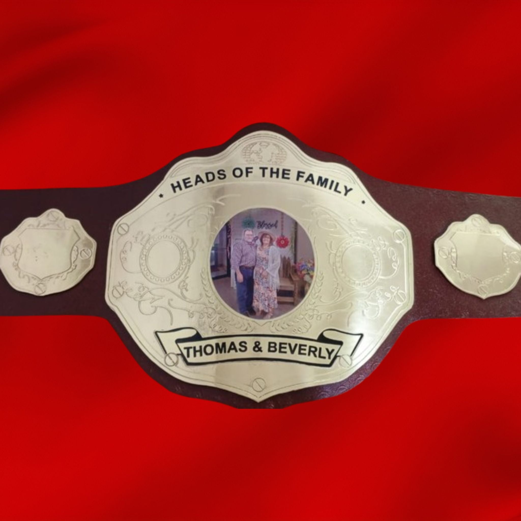 Custom Name and Couple Picture Wrestling Championship Belt - Customize Wrestling Belts