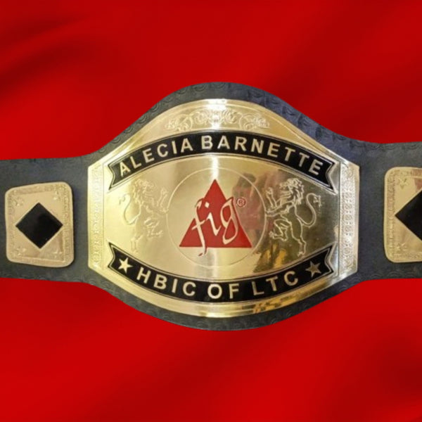 Custom Name and Fig Triangle Logo Wrestling Championship Belt - Customize Wrestling Belts