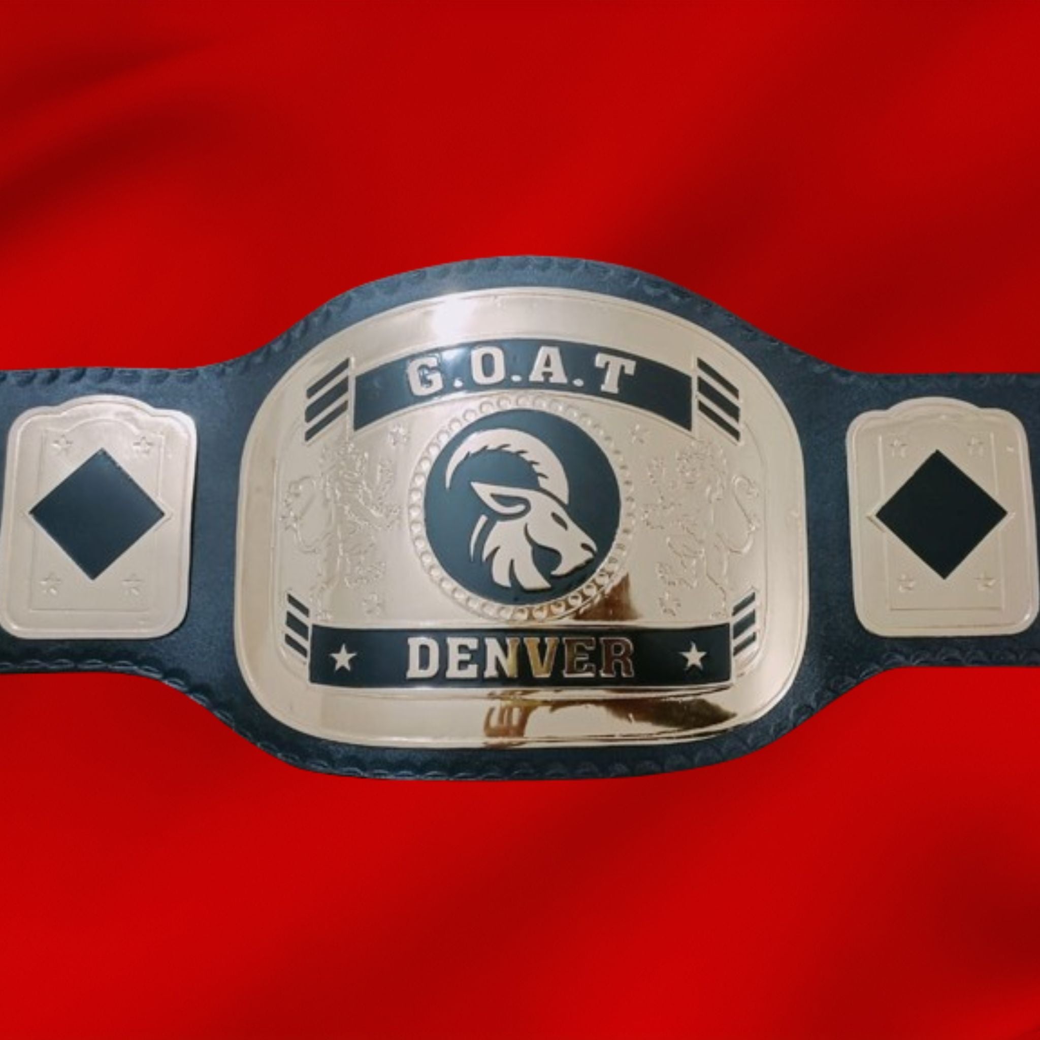 Custom Name and Wild Goat Logo Wrestling Championship Belt - Customize Wrestling Belts