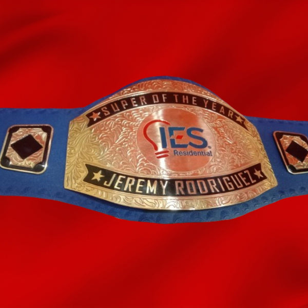 Custom Name And Bulb IES Residential Logo Championship Belt - Customize Wrestling Belts