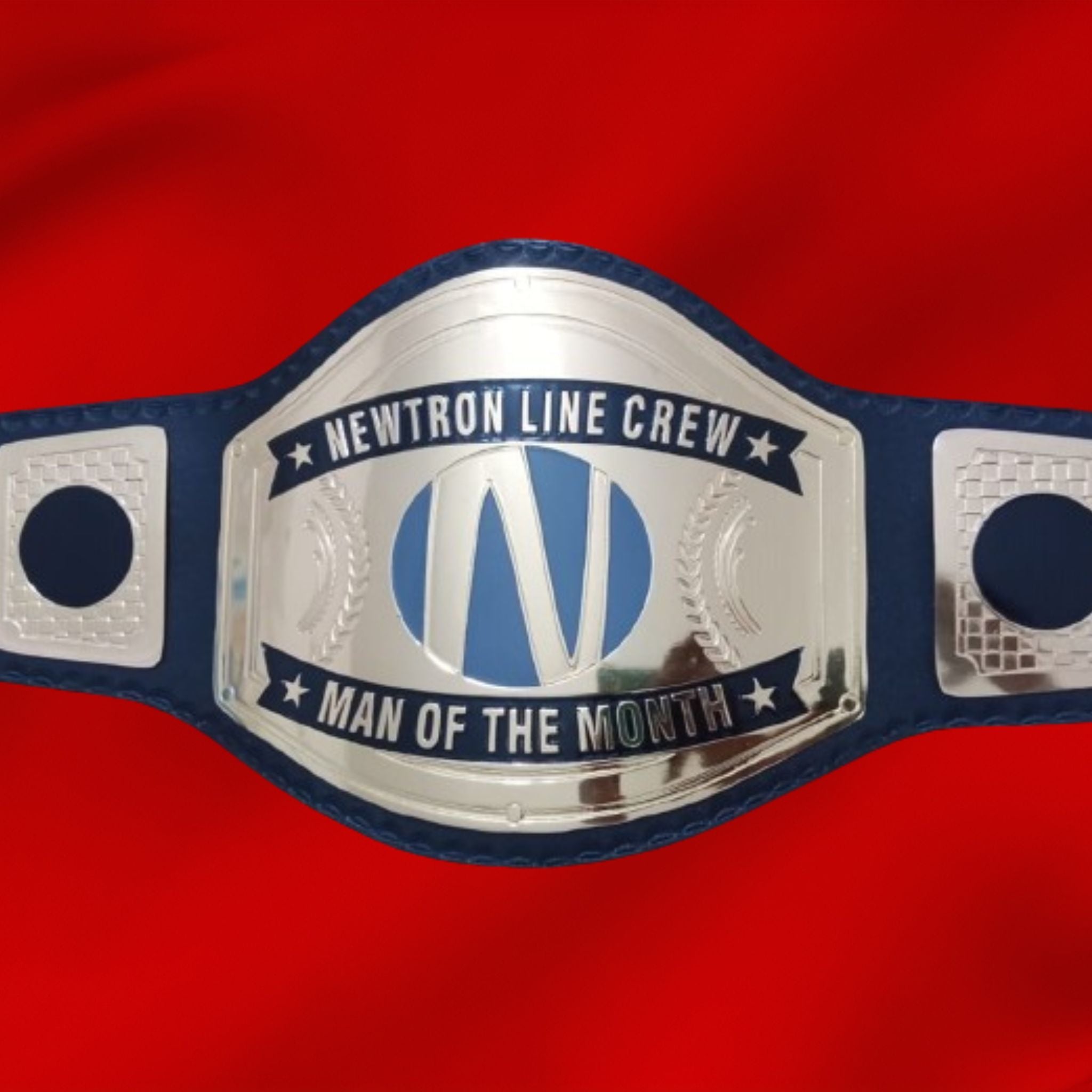 Custom Name and Newtron Line Crew Logo Wrestling Championship Belt - Customize Wrestling Belts