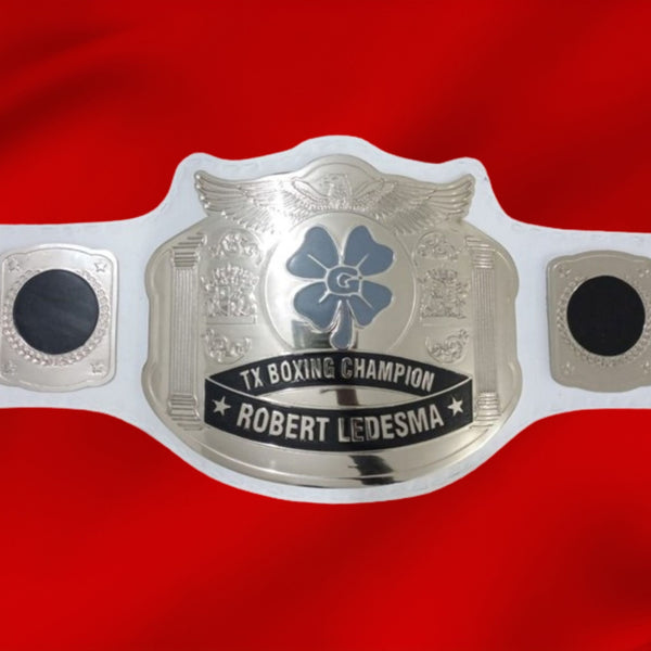 Custom Name and Flower Logo Wrestling Championship Belt - Customize Wrestling Belts