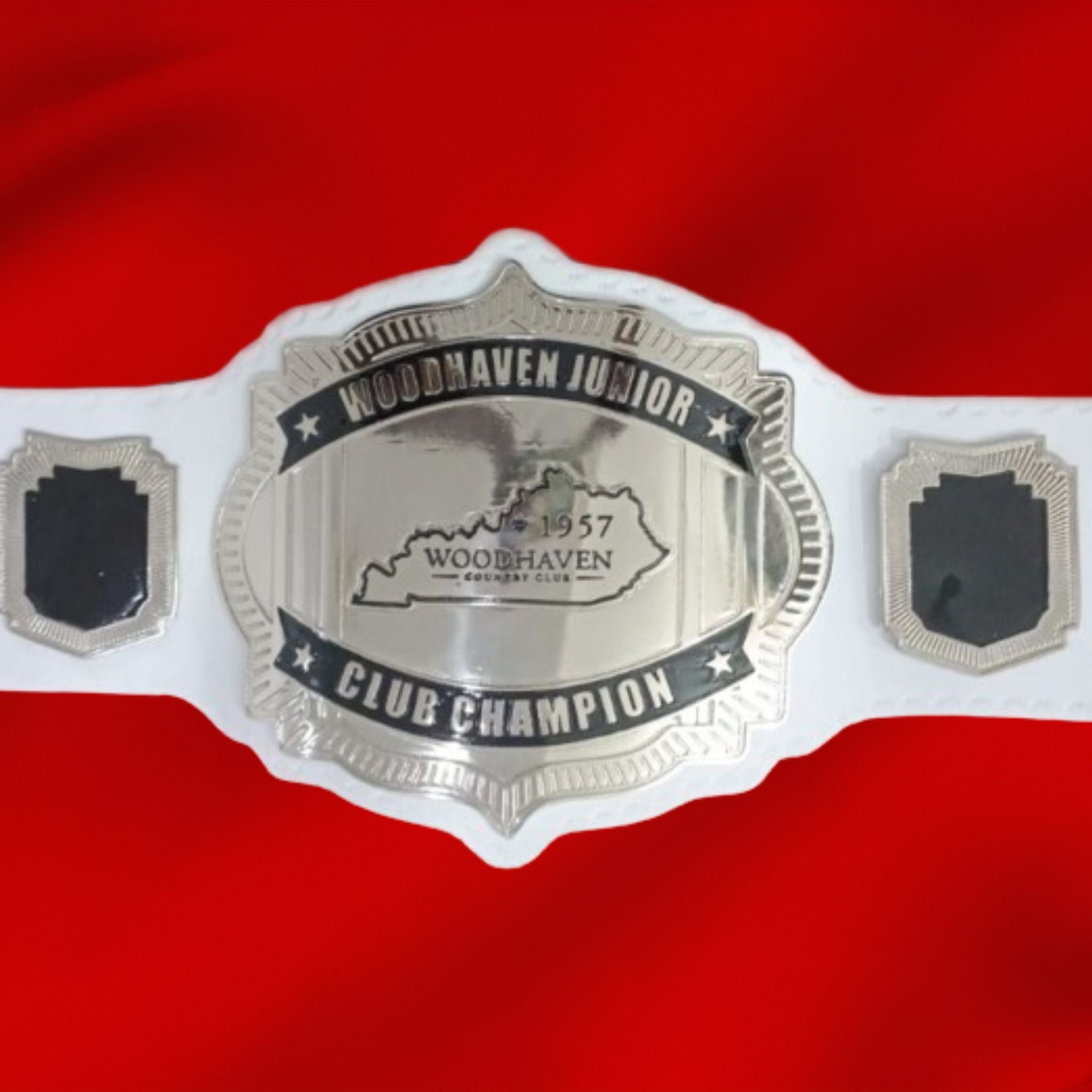 Custom Name and Woodhaven State Map Logo Wrestling Championship Belt - Customize Wrestling Belts