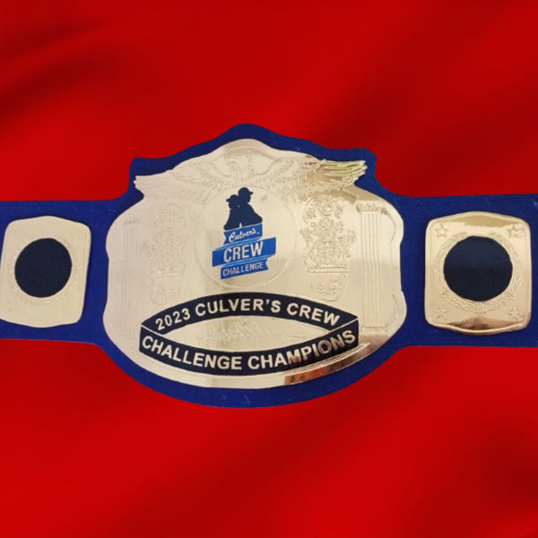 Custom Name and Crew Culvers Challenge Logo Wrestling Championship Belt - Customize Wrestling Belts