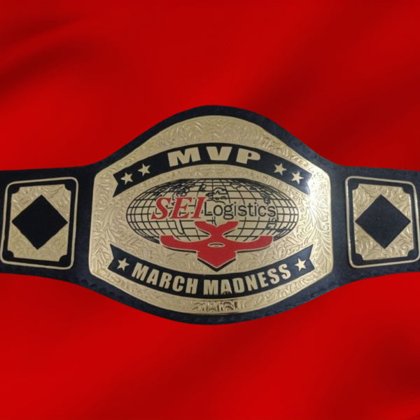 Custom SEI Logistics World Logo Wrestling Championship Belt - Customize Wrestling Belts