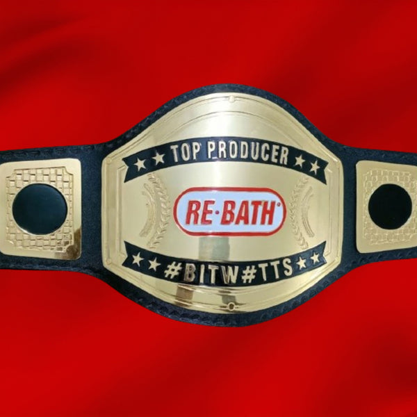 Custom Name and RE BATH Logo Wrestling Championship Belt - Customize Wrestling Belts