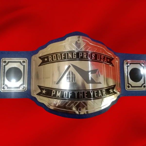 Custom Name And Roofing Pros USA Logo Wrestling Championship Belt