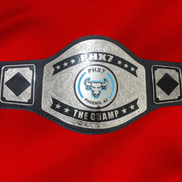 Custom Name and Bull Head Logo Wrestling Championship Belt - Customize Wrestling Belts