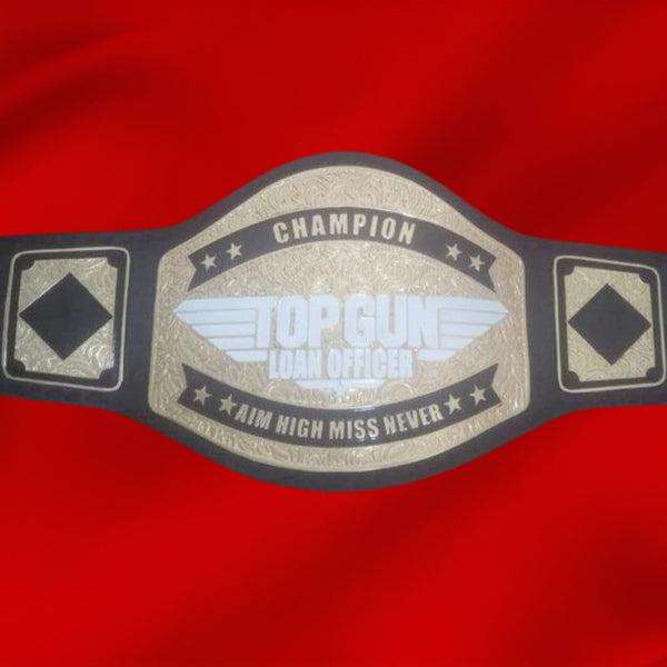 Custom Name And Top Gun Logo For Firm Wrestling Championship Belt