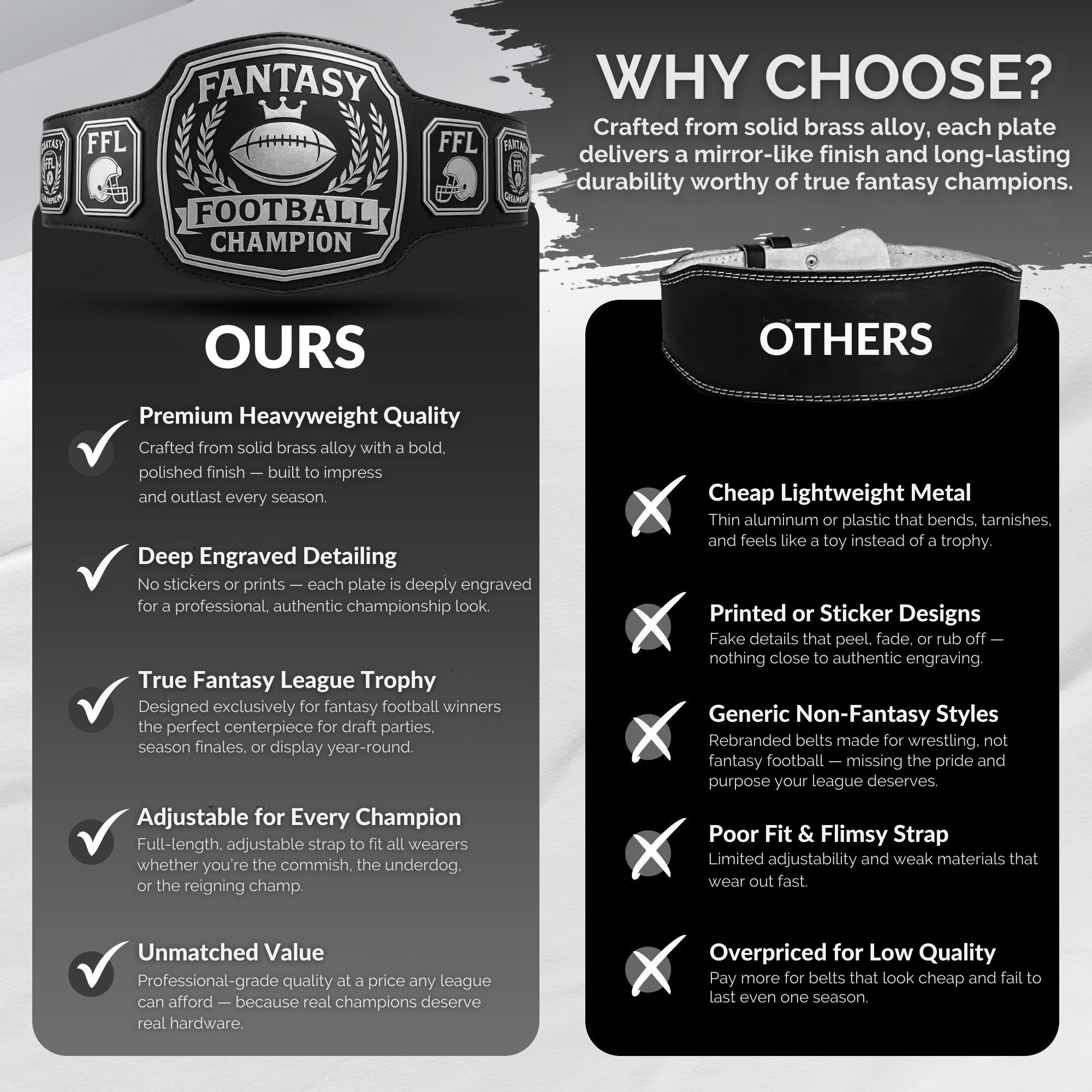 Fantasy Football Belt Silver