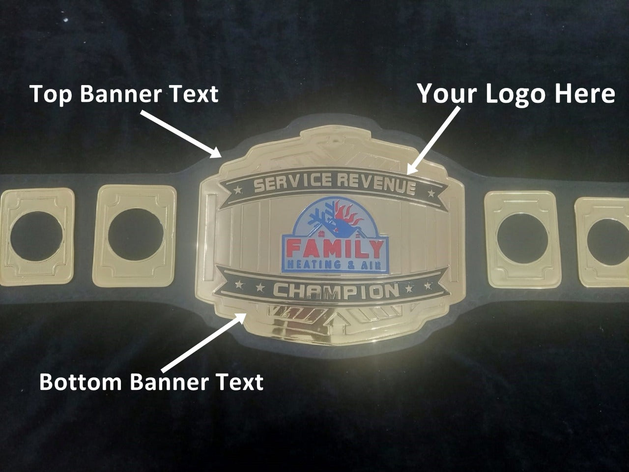 Custom Name and Family Heating Air Logo Wrestling Championship Belt - Customize Wrestling Belts