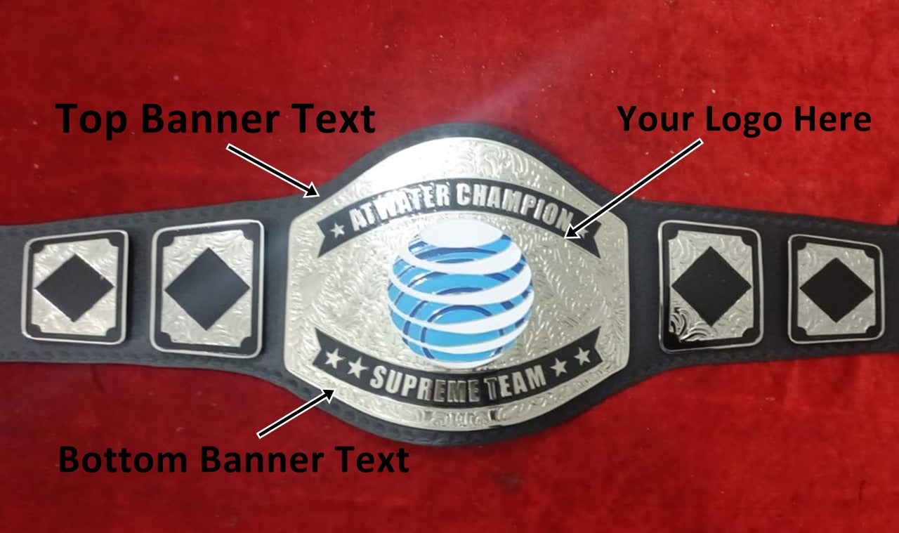 Custom Name and At Water Logo Wrestling Championship Belt - Customize Wrestling Belts