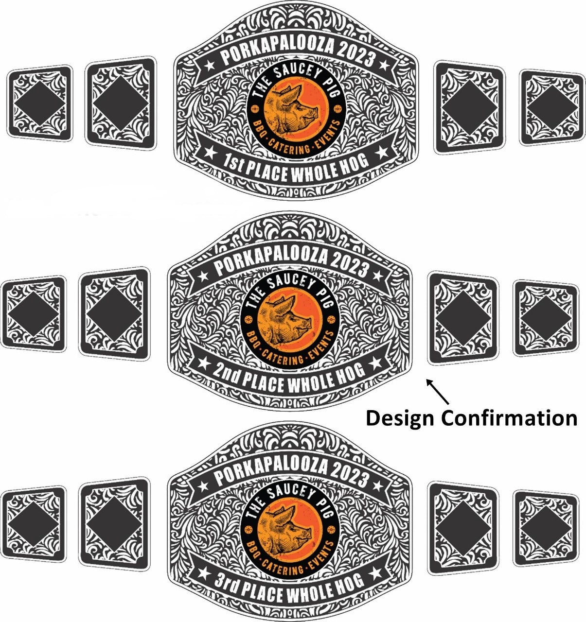 Custom Name and The SAUCEY PIG Logo Wrestling Championship Belt - Customize Wrestling Belts