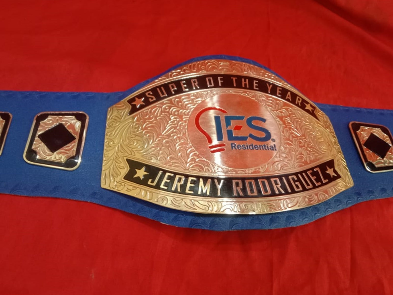 Custom Name And Bulb IES Residential Logo Championship Belt - Customize Wrestling Belts