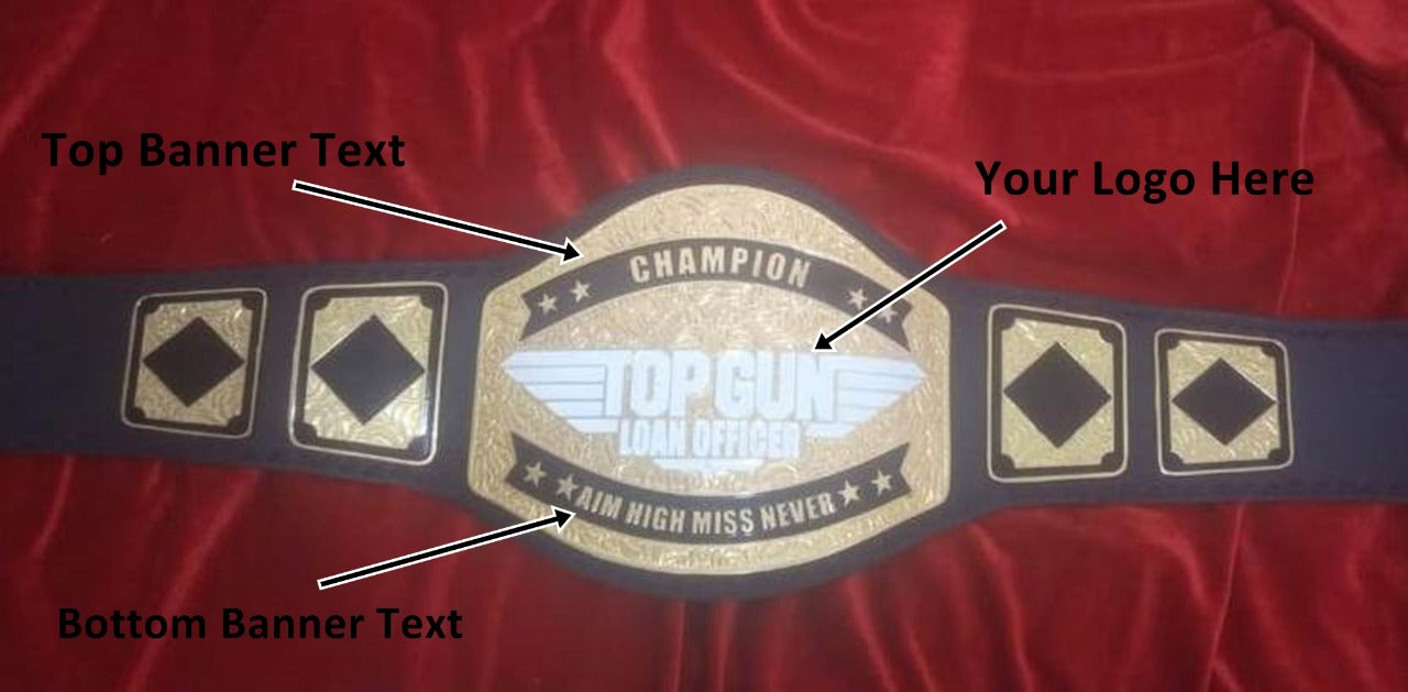 Custom Name and Top Gun Logo For Firm Wrestling Championship Belt - Customize Wrestling Belts