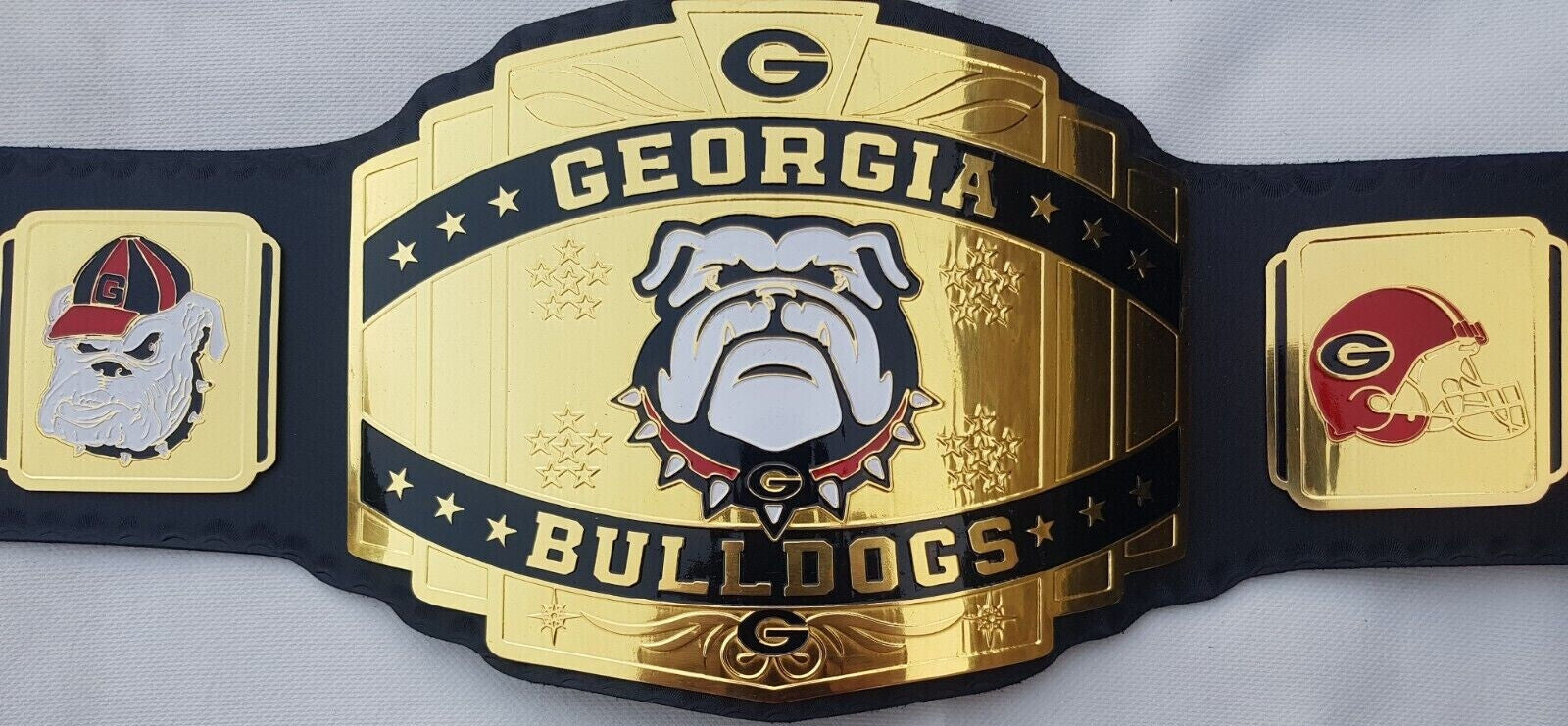 Golden Plate Customized Georgia Bulldogs Championship Belt - Customize Wrestling Belts