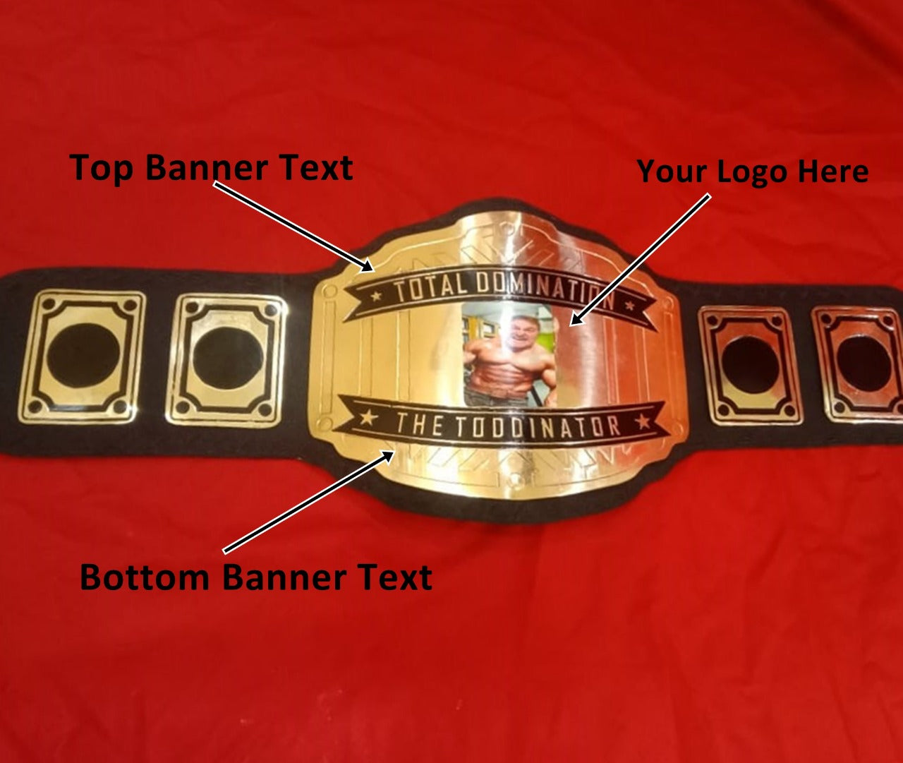 Custom Name and Men Picture Logo Wrestling Championship Belt - Customize Wrestling Belts