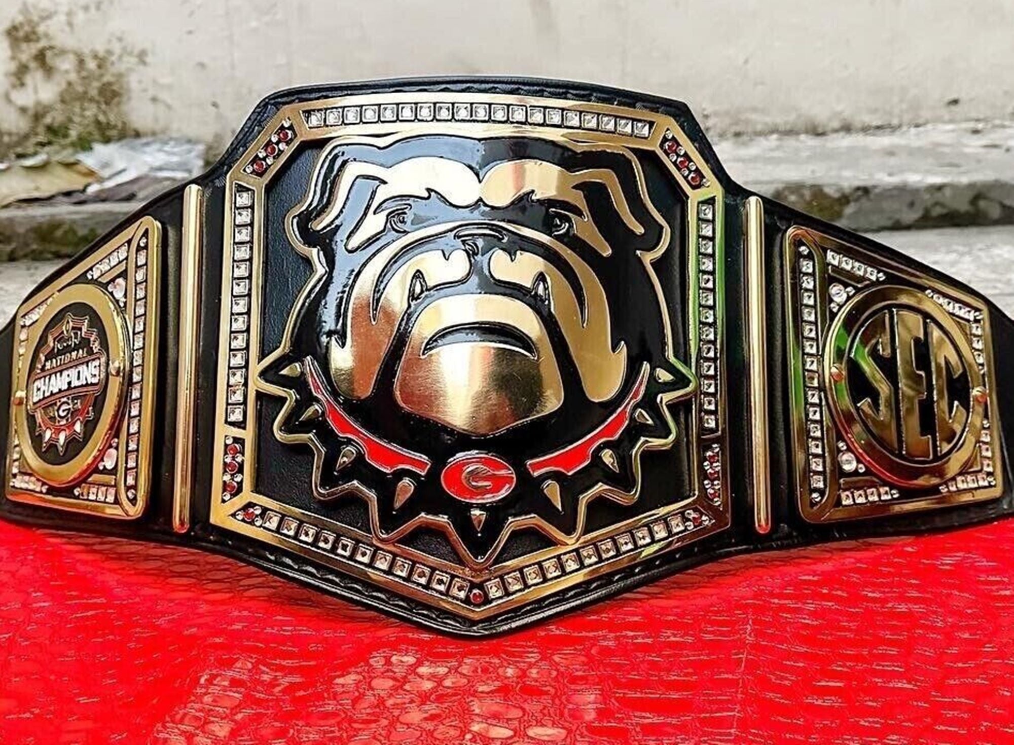 Georgia Bulldog National Customized Championship Title Belt - Customize Wrestling Belts