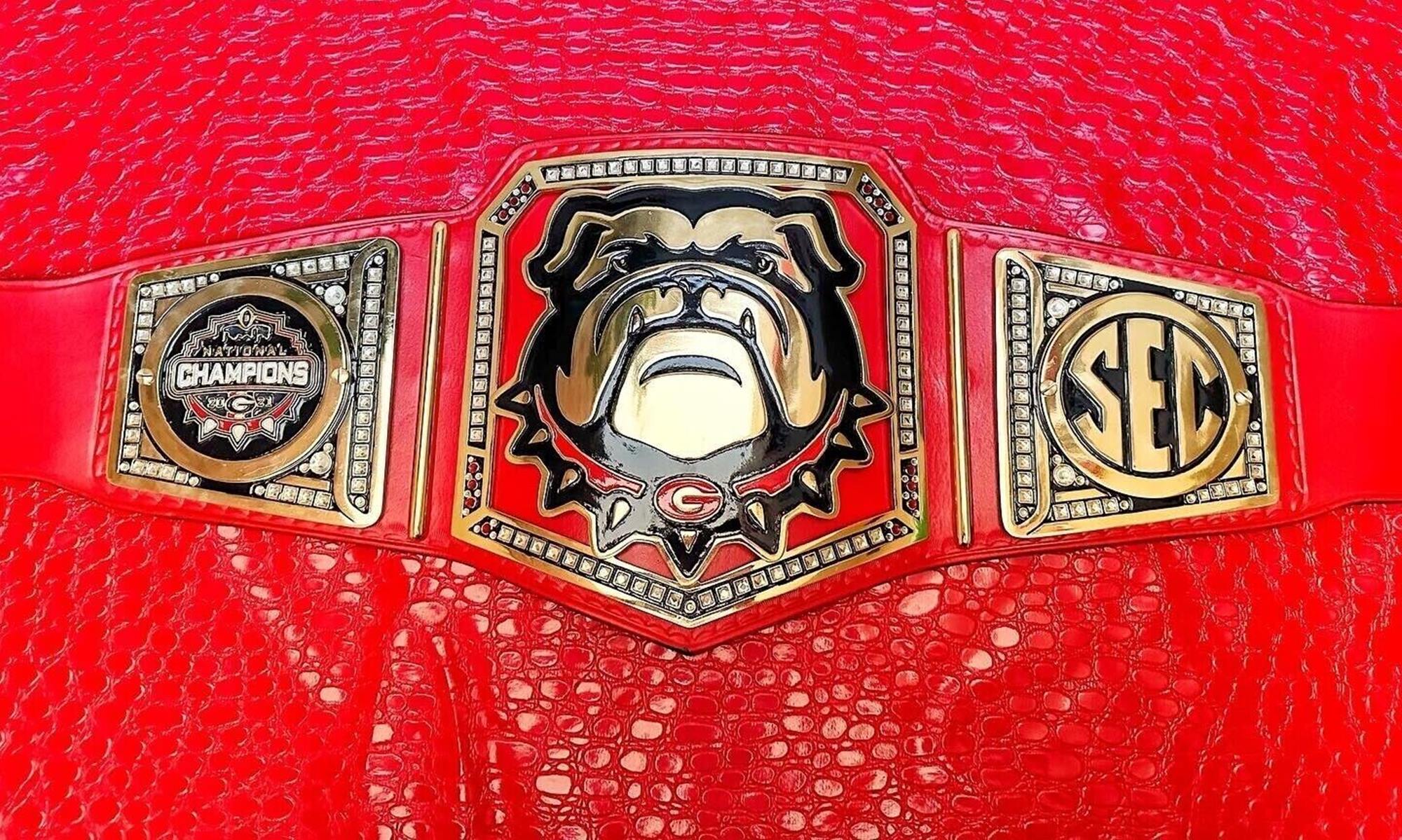 Custom Georgia Bulldog National Customized Championship Belt - Customize Wrestling Belts