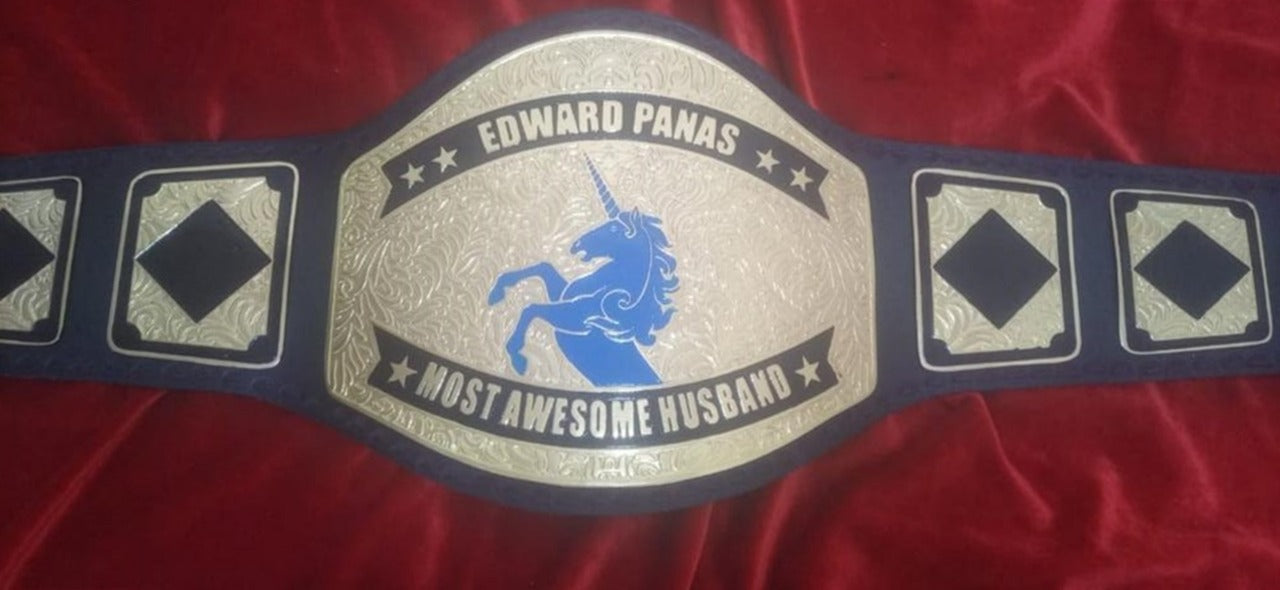 Custom Name and Horse Logo Wrestling Championship Belt - Customize Wrestling Belts