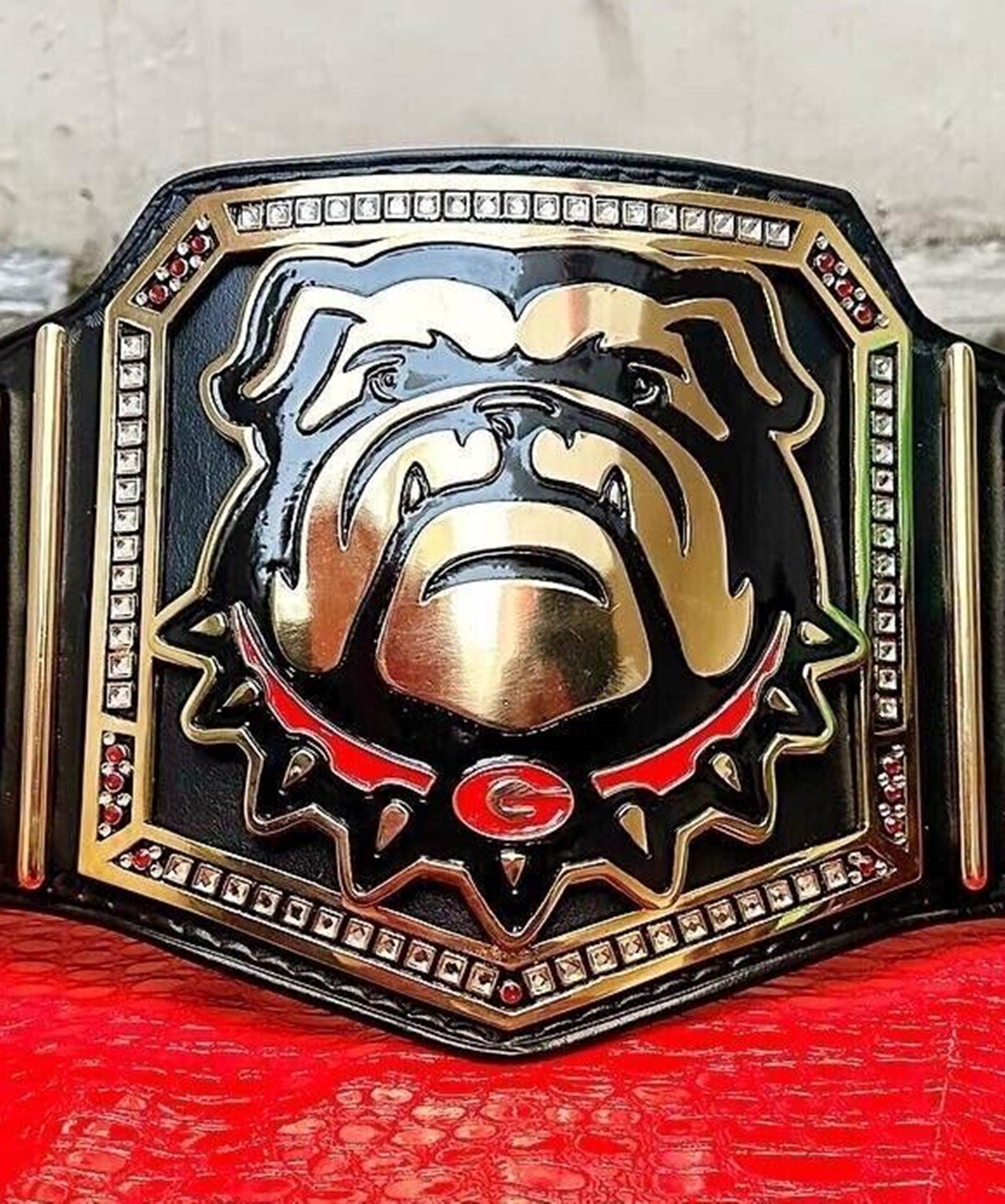 Georgia Bulldog National Customized Championship Title Belt - Customize Wrestling Belts