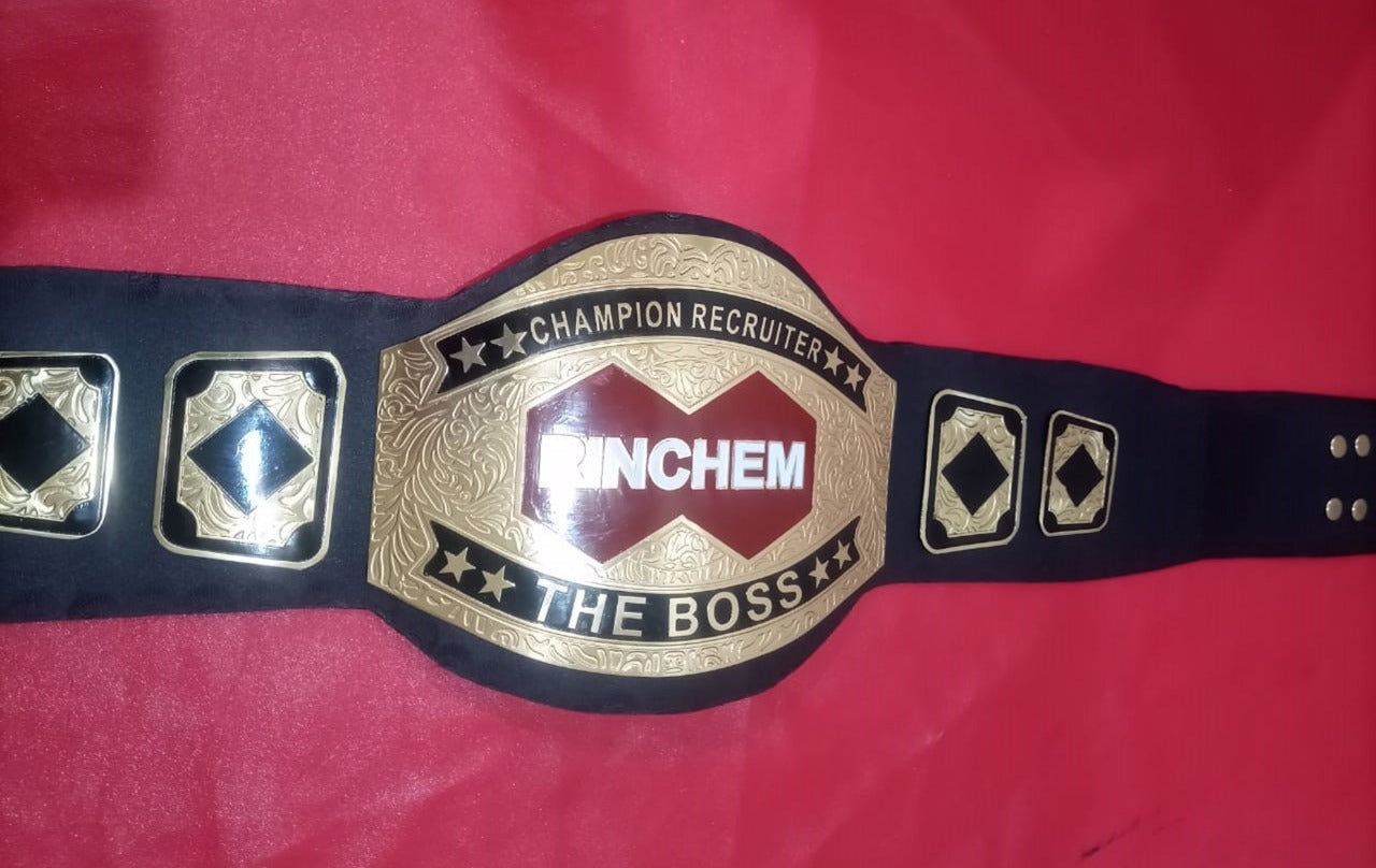 Custom Name and Rinchem Logo For Firm Wrestling Championship Belt - Customize Wrestling Belts