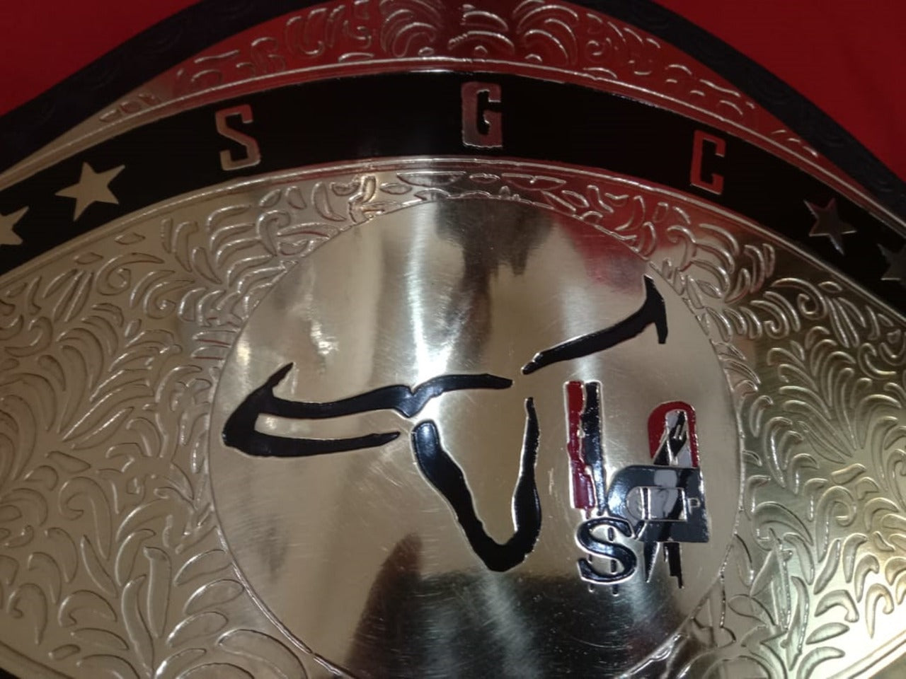 Custom Name and Cow Head Logo Wrestling Championship Belt - Customize Wrestling Belts