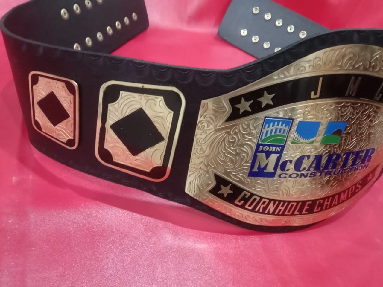 Custom Name and John McCarter Logo Firm Wrestling Championship Belt - Customize Wrestling Belts