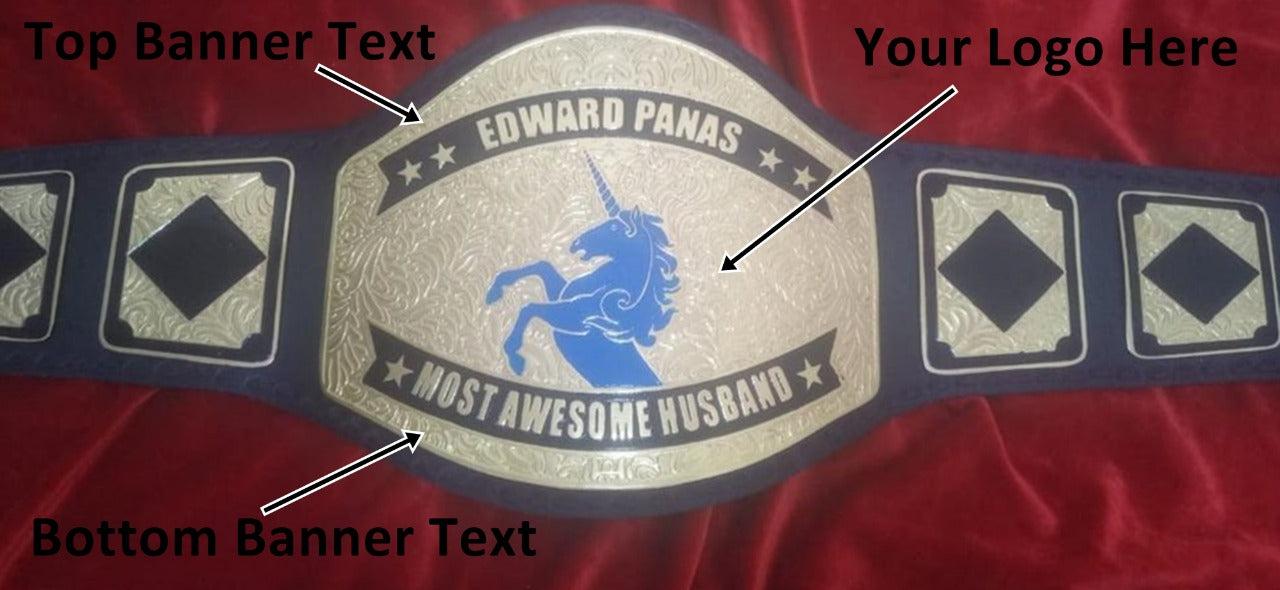 Custom Name and Horse Logo Wrestling Championship Belt - Customize Wrestling Belts