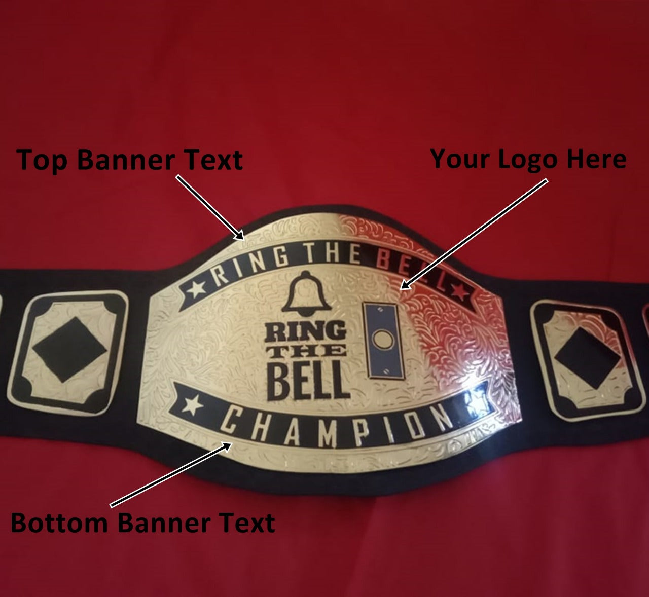 Custom Name and Ring The Bell Logo Wrestling Championship Belt - Customize Wrestling Belts