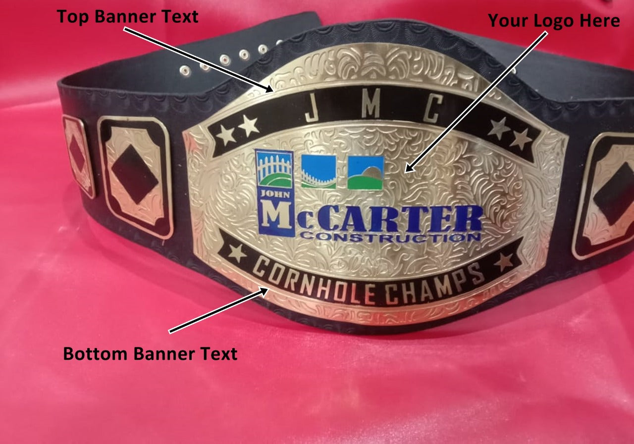 Custom Name and John McCarter Logo Firm Wrestling Championship Belt - Customize Wrestling Belts