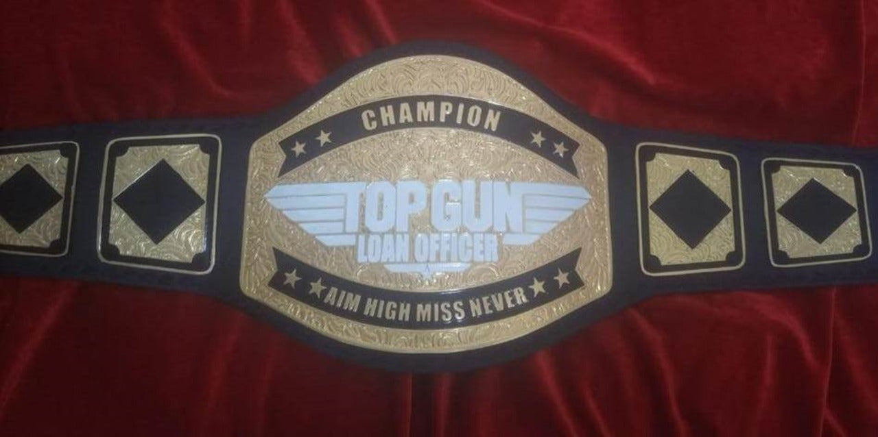 Custom Name and Top Gun Logo For Firm Wrestling Championship Belt - Customize Wrestling Belts