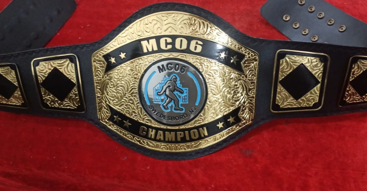 Custom Name and MC 06 Swedesboro NJ Logo Wrestling Championship Belt - Customize Wrestling Belts