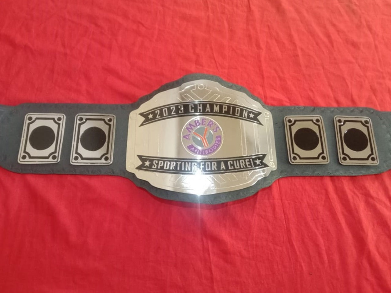 Custom Name and Amber Anti Body Logo For Wrestling Championship Belt - Customize Wrestling Belts