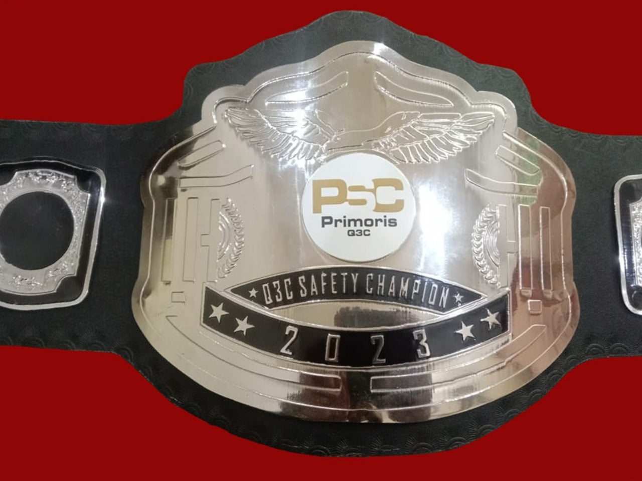 Custom Name and Primoris Q3C Logo Wrestling Championship Belt - Customize Wrestling Belts