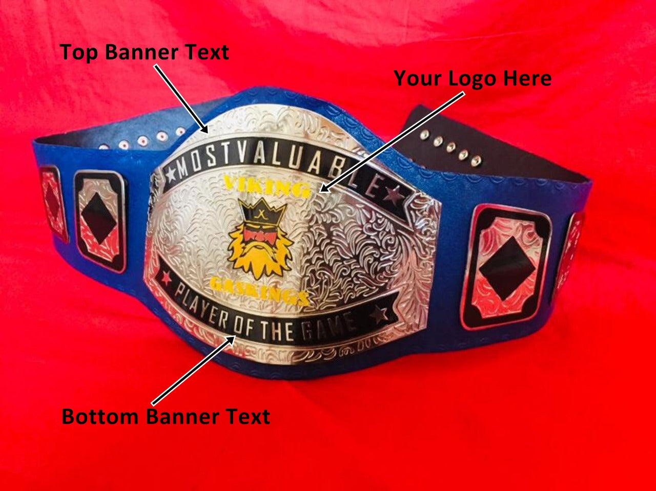 Custom Name and Viking Logo Wrestling Championship Belt - Customize Wrestling Belts