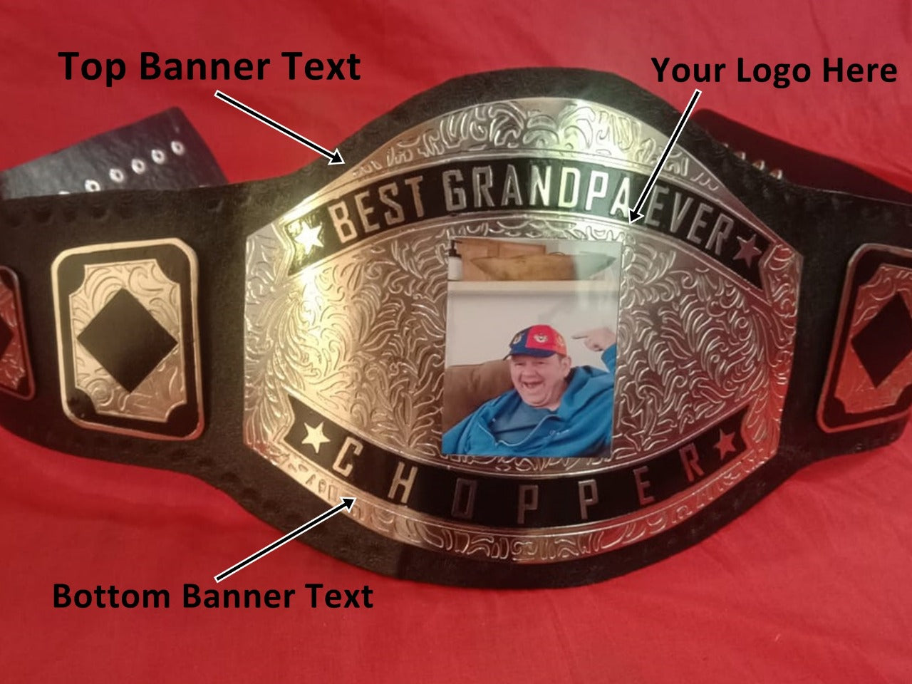 Custom Name and Best Grand Pa Picture Wrestling Championship Belt - Customize Wrestling Belts